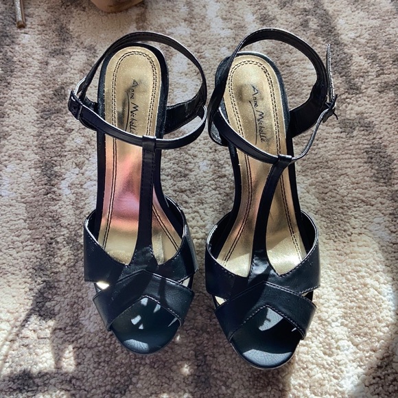 Anne Michelle 5 inch heel leather top & multicolor heel/ platform - size 9 - Picture 8 of 17